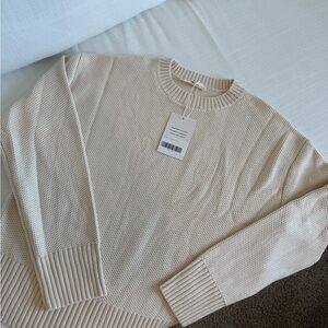 Everlane NWT Cotton Honeycomb Square Crew Sweater